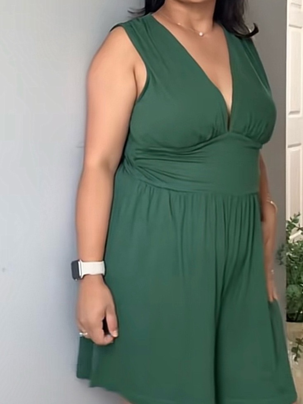 HALARA Forest Green V-Neck Romper - Picture 6 of 6